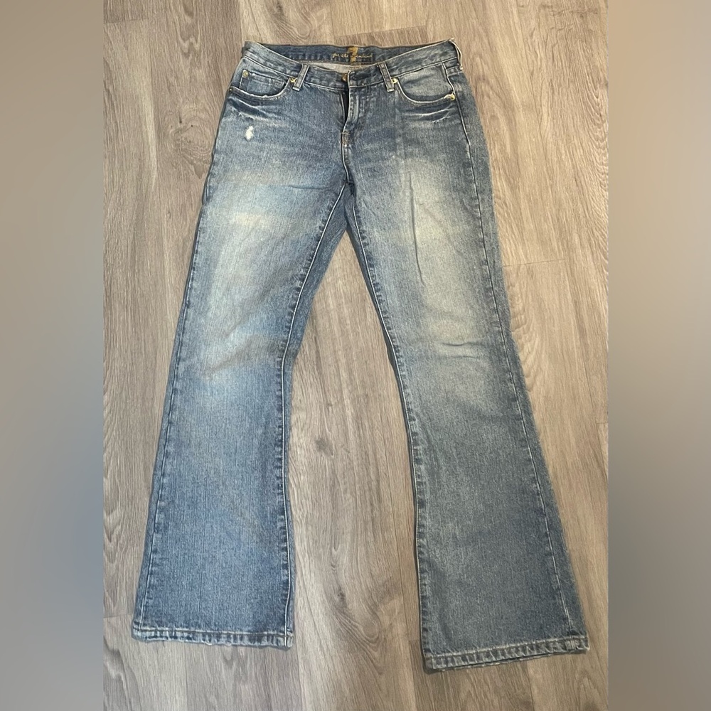7 For All Mankind Light Blue Wide Leg Jeans